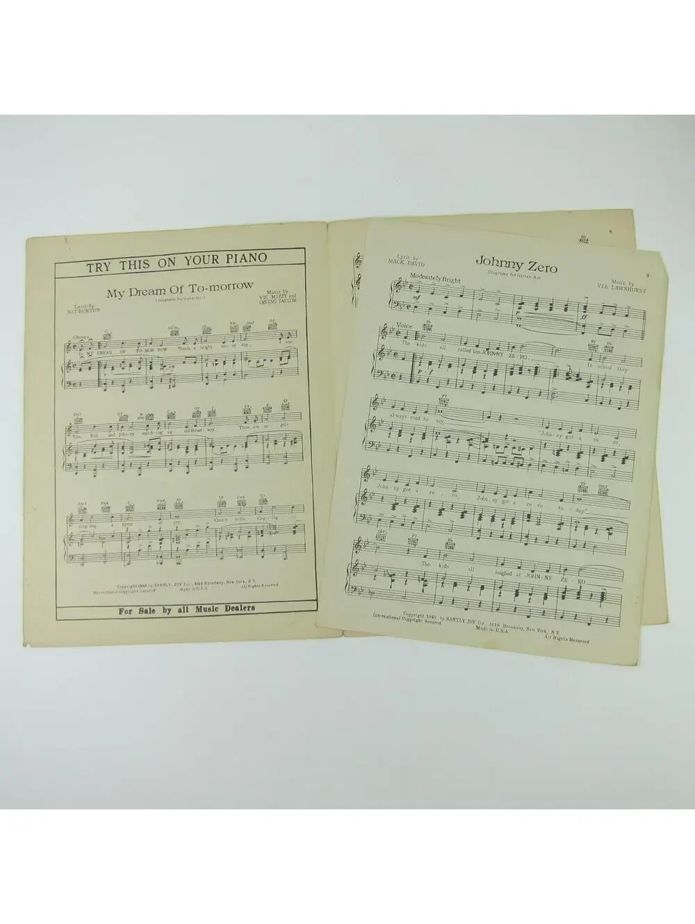 Sheet Music Johnny Zero WWII Military Fighter Pilot Bomber Aviation Vintage 1943